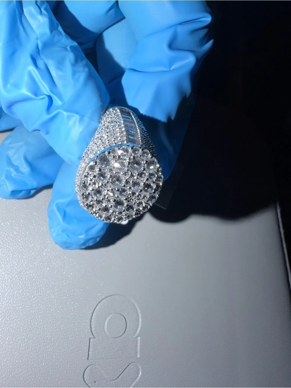 925 sterling silver moissanite with reverse setting